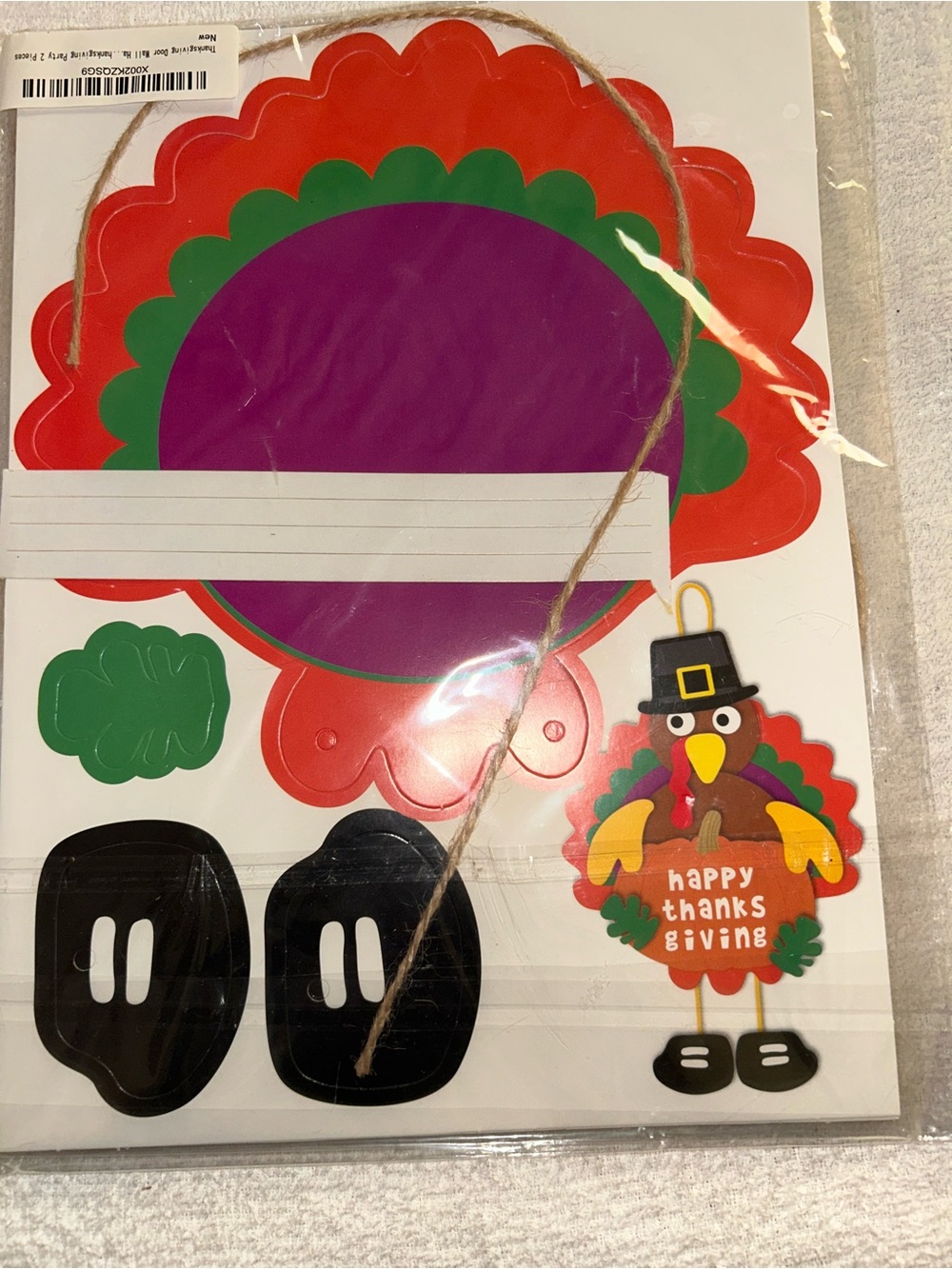 Thanksgiving Turkey Door Hanger Craft Kit - Purple, Red, Green, Black
